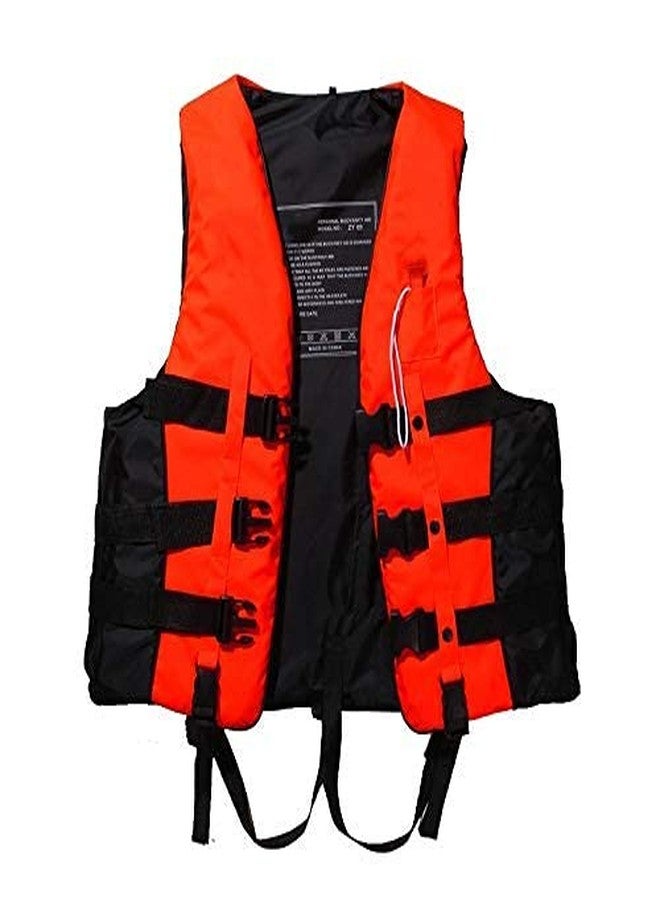 Matiko Polyester Safety Adult's Life Jacket, Life Saving Jacket for Swimming Guard, Drifting Boating (Orange) - Image 1