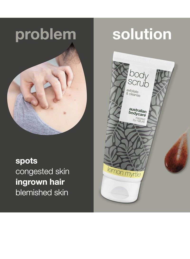 أستراليان بودي كير مقشر الجسم الأسترالي للعناية بالجسم للنساء والرجال 200 مل مقشر للجسم بزيت شجرة الشاي والليمون والآس مقشر للقدمين للبشرة الجافة لعلاج حب الشباب على الظهر والجسم بزيت شجرة الشاي الأسترالي - Image 2