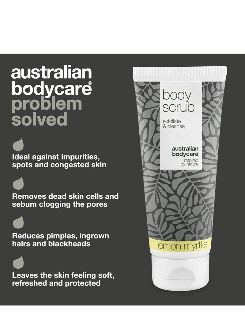أستراليان بودي كير مقشر الجسم الأسترالي للعناية بالجسم للنساء والرجال 200 مل مقشر للجسم بزيت شجرة الشاي والليمون والآس مقشر للقدمين للبشرة الجافة لعلاج حب الشباب على الظهر والجسم بزيت شجرة الشاي الأسترالي - Image 4