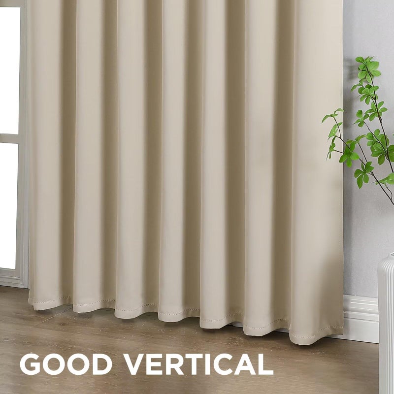 Joydeco Blackout Curtains 96 Inches Long, Thermal Insulated Black Out Curtains 2 Panels Set for Bedroom, Room Darkening Drapes for Living Room Window (W52 x L96 Inch, Light Beige) - Image 4