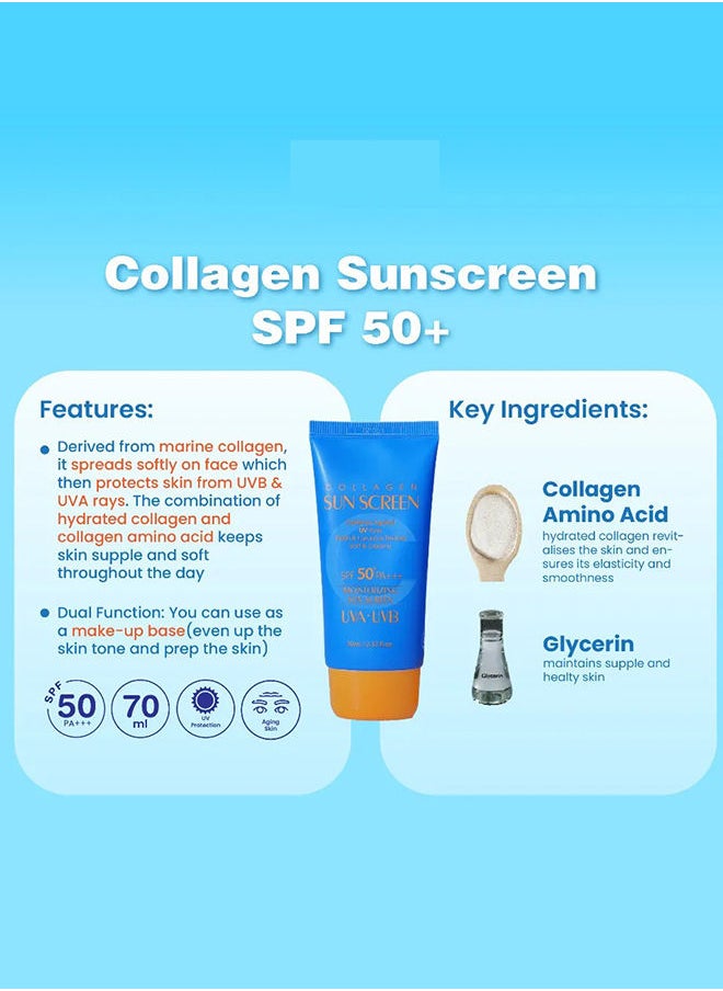 3W CLINIC Collagen SPF 50+ Sunscreen 70ml  - Image 4