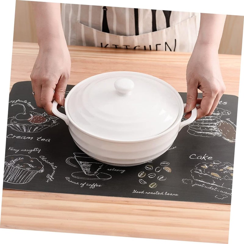klarako 3pcs for Marble Household Mat Non-slip Printed Home Restaurant Pad Baking Table + Heat Tableware Insulation Cactus Placemats - Image 3