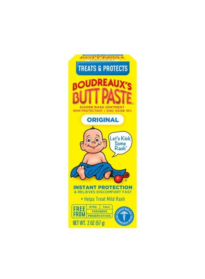 Boudreaux's Butt Paste Boudreauxs Butt Paste Diaper Rash Ointment, Vjbqdk, Original - Contains 16% Zinc Oxide - Pediatrician Recommended - Paraben And Preservative-Free - 2Pack (4 Ounce) - Image 2