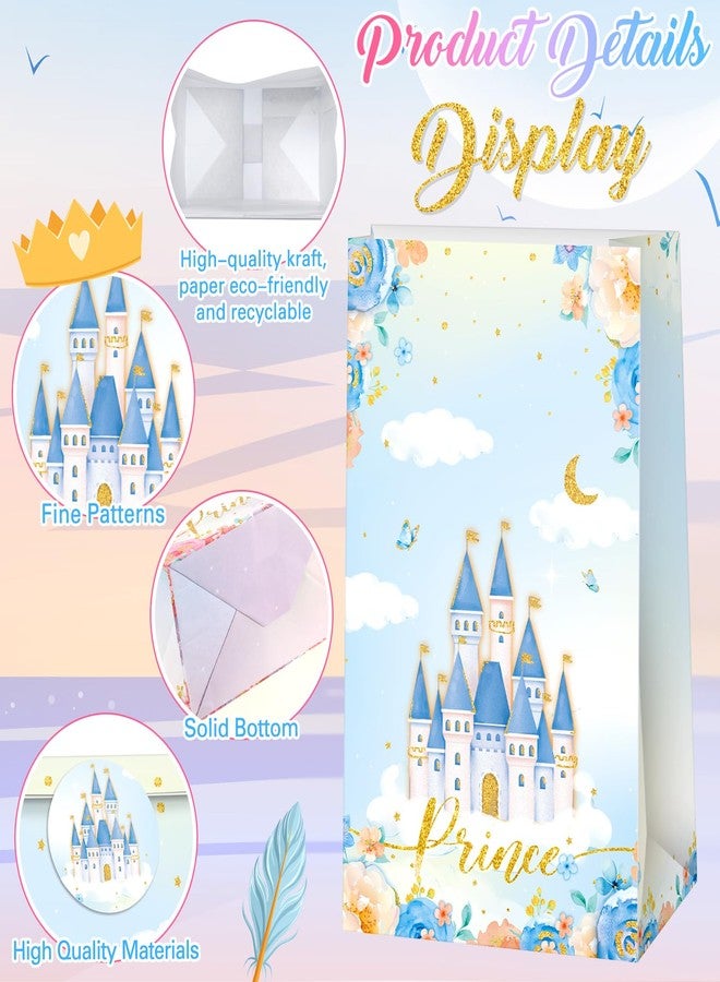 Nezyo 32 pcs Princess Prince Favor Bags Princess Crown Castle Party Bags include 4 Style Sticker Handles Candy Goodie for Gender Reveal Bridal Shower Wedding Supplies - Image 5