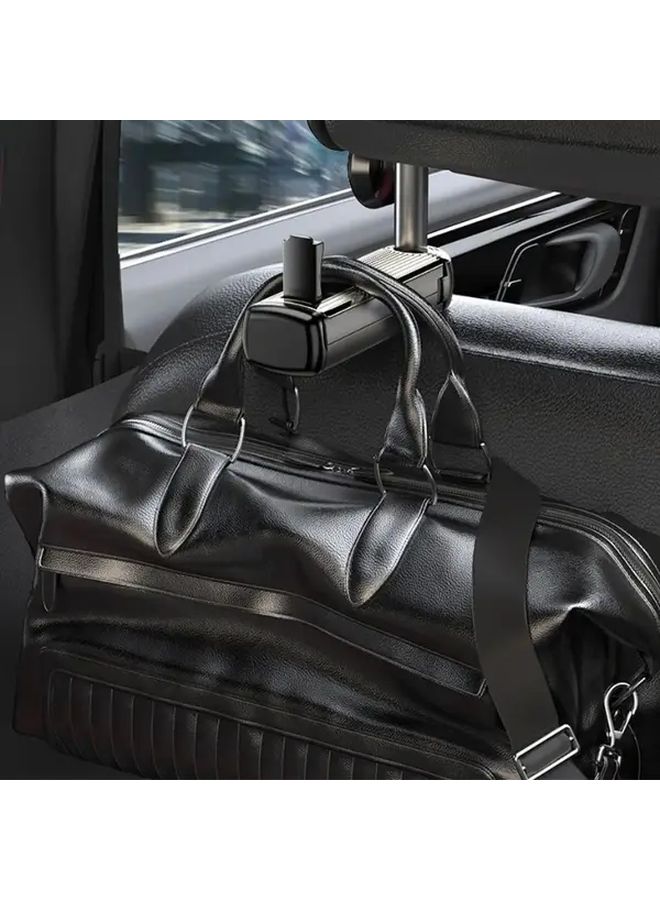 2 In 1 Car Seat Back Hook With Phone Holder And Anti Slip Pad Black - Image 5