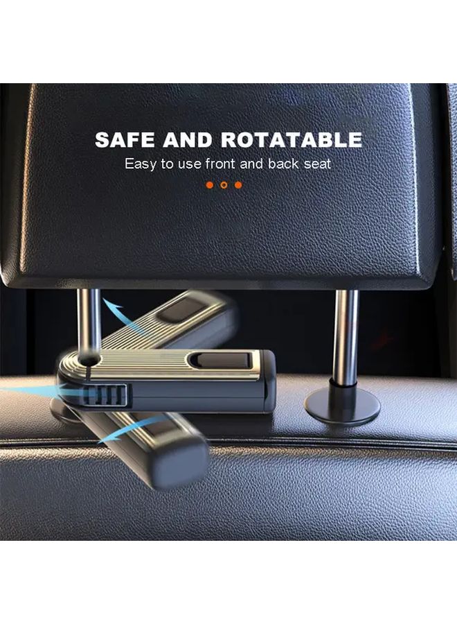 2 In 1 Car Seat Back Hook With Phone Holder And Anti Slip Pad Black - Image 4
