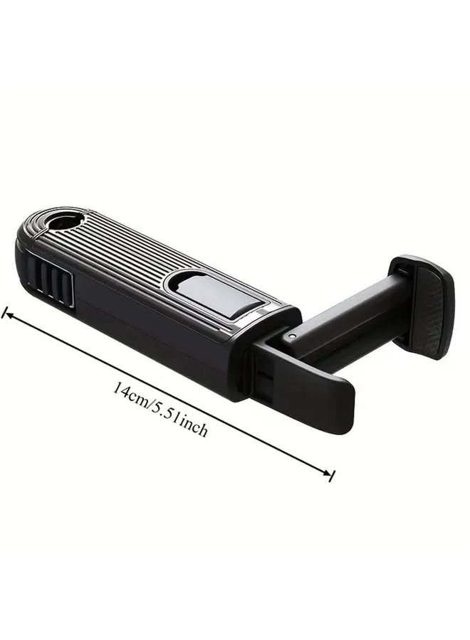 2 In 1 Car Seat Back Hook With Phone Holder And Anti Slip Pad Black - Image 2