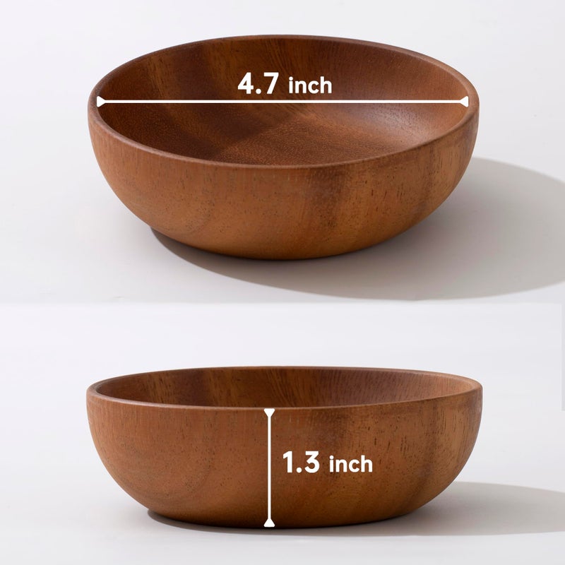 IVWOXO Small Round Keys Bowl for Entryway, Acacia Decorative Bowl for Organizing Tabletop Decorative Organizer Basket for Keys Wallet Cell Phone for Fruit Candy Cracker - Image 2