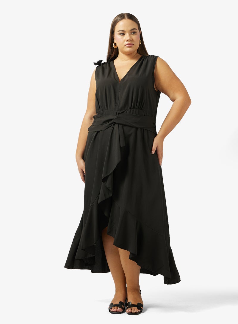 Ella Plus Sleeveless Dress With Ruffled Hem - Image 4