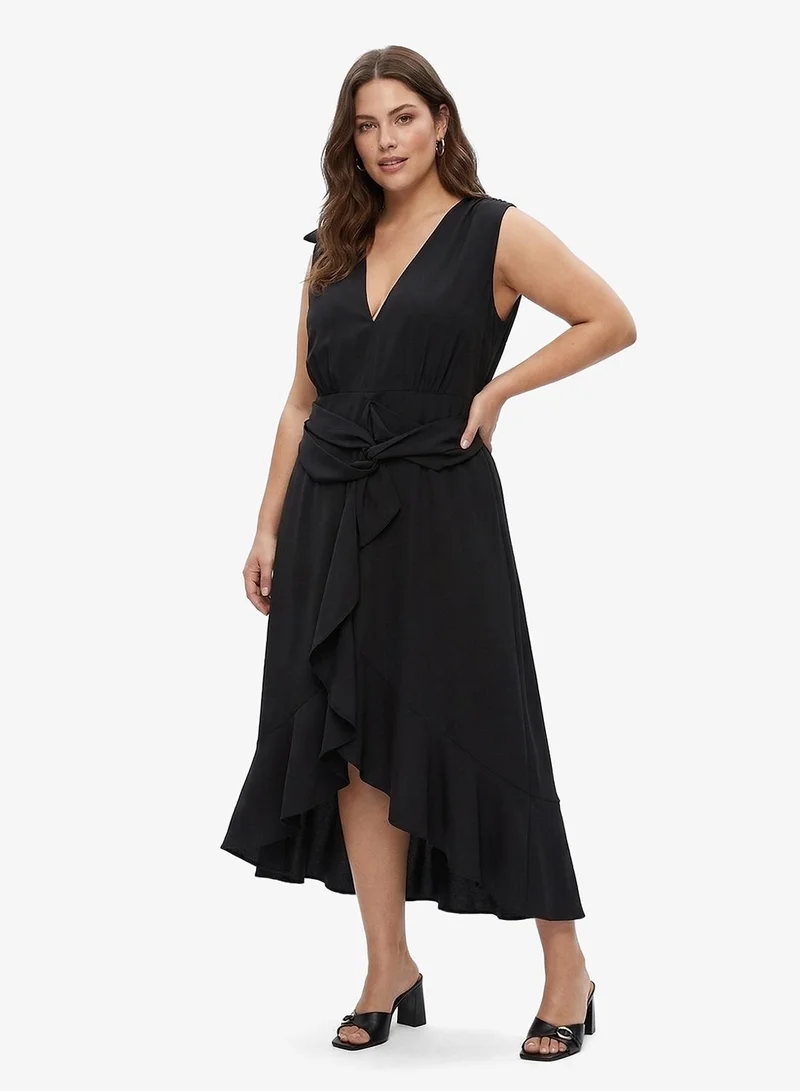 ايلا بلس فستان بلا أكمام بحافة مكشكشة