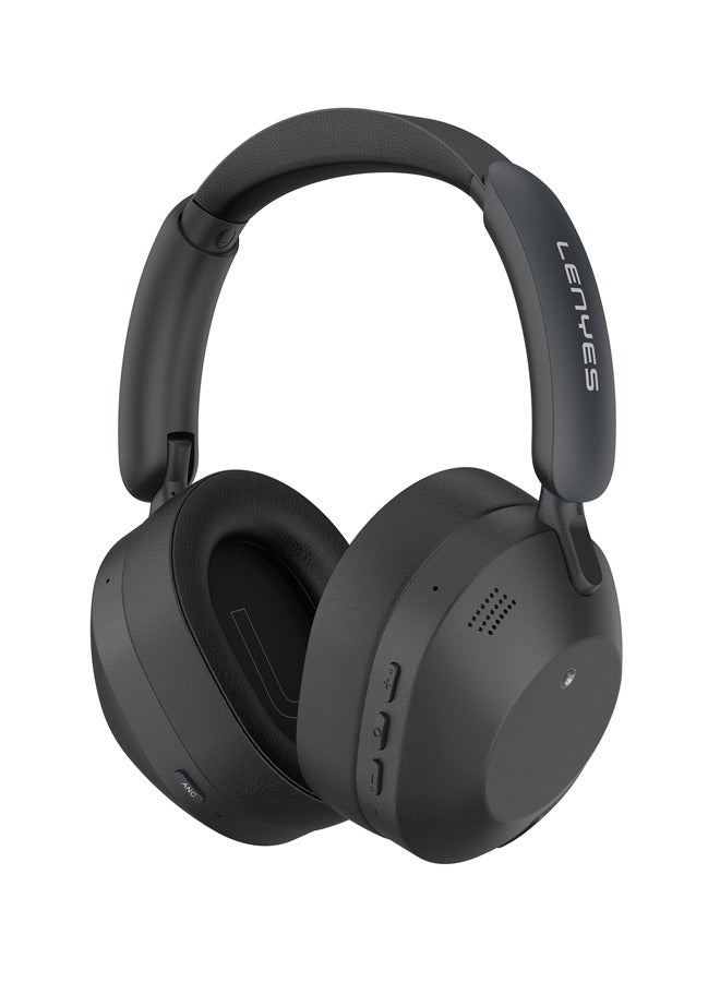 LENYES LH28 ANC Adaptive Active Noise Cancelling Headphones, 2X Stronger Human Voice Reduction, 60H ANC Playtime, App Control, LDAC Hi-Res Wireless Audio, Comfortable Fit, Bluetooth 5.4 - Black - Image 1