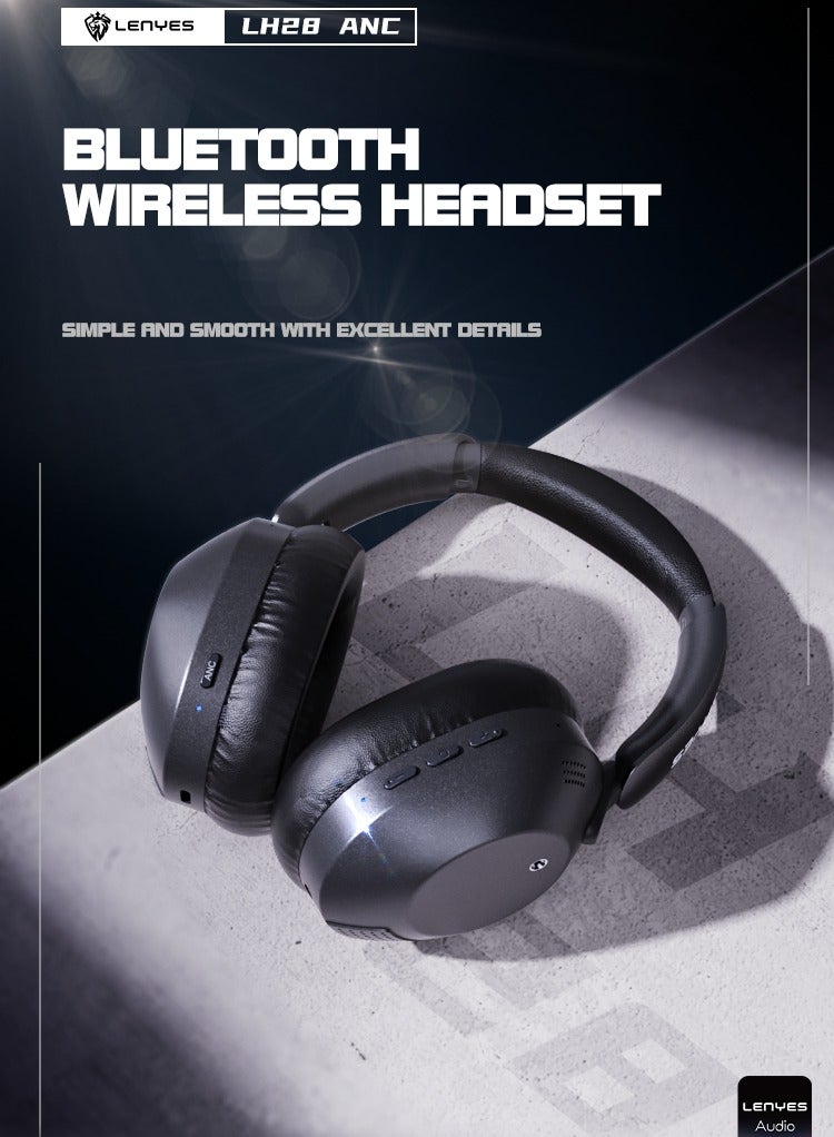 LENYES LH28 ANC Adaptive Active Noise Cancelling Headphones, 2X Stronger Human Voice Reduction, 60H ANC Playtime, App Control, LDAC Hi-Res Wireless Audio, Comfortable Fit, Bluetooth 5.4 - Black - Image 3