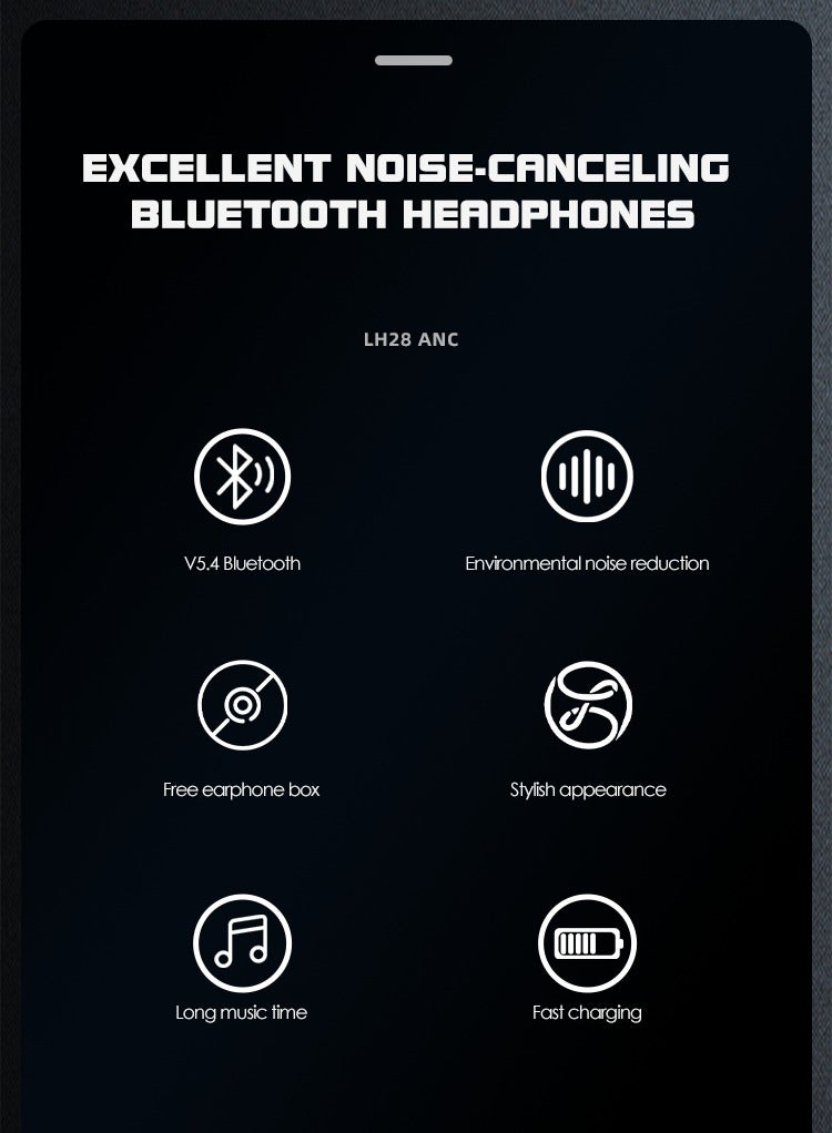 LENYES LH28 ANC Adaptive Active Noise Cancelling Headphones, 2X Stronger Human Voice Reduction, 60H ANC Playtime, App Control, LDAC Hi-Res Wireless Audio, Comfortable Fit, Bluetooth 5.4 - Black - Image 4