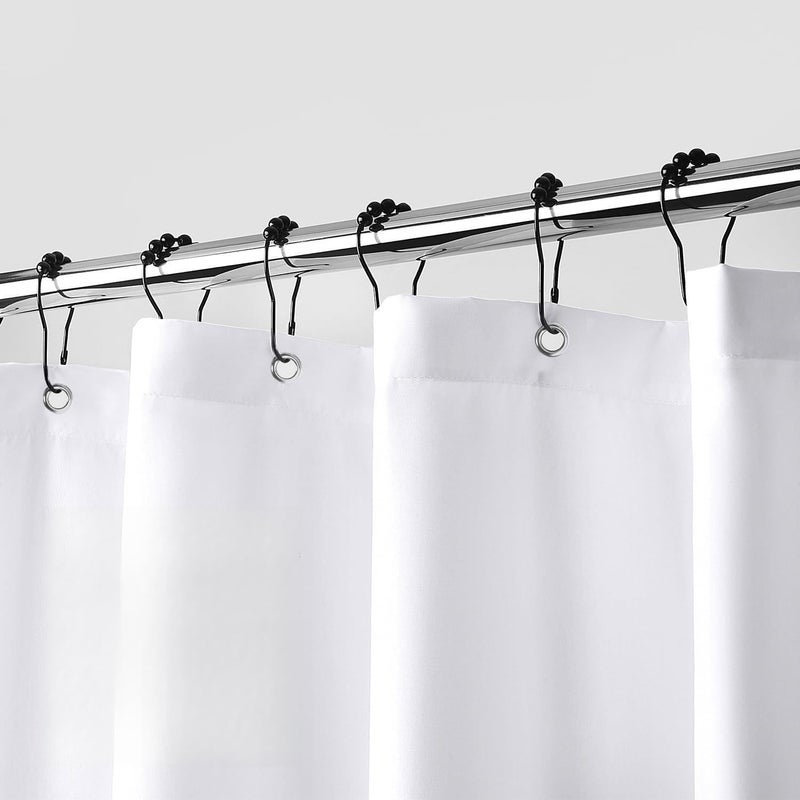 downluxe Waterproof Fabric Shower Curtain Liner, Soft Cloth Shower Liner with 3 Magnets, Machine Washable & Hotel Quality Bathroom Curtain, 70" W x 72" L, White - Image 1