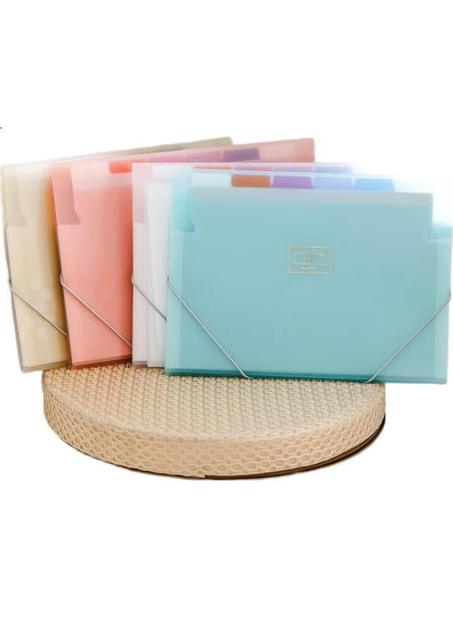 Kokuyo A4 Accordion File Folder, Light Color Cookie Style, Student Thin Document Folder With Elastic Band, 6 Layers 7 Pockets, 1 Transparent, Wsg-Dfc70T - Image 2
