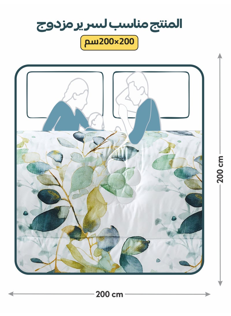 دوناتيلا طقم مفرش سرير كامل 6 قطع مقاس مزدوج 200×200 سم , مايكروفايبر ناعم , تطريز مشجر انيق يناسب سرير 200×200سم - Image 3