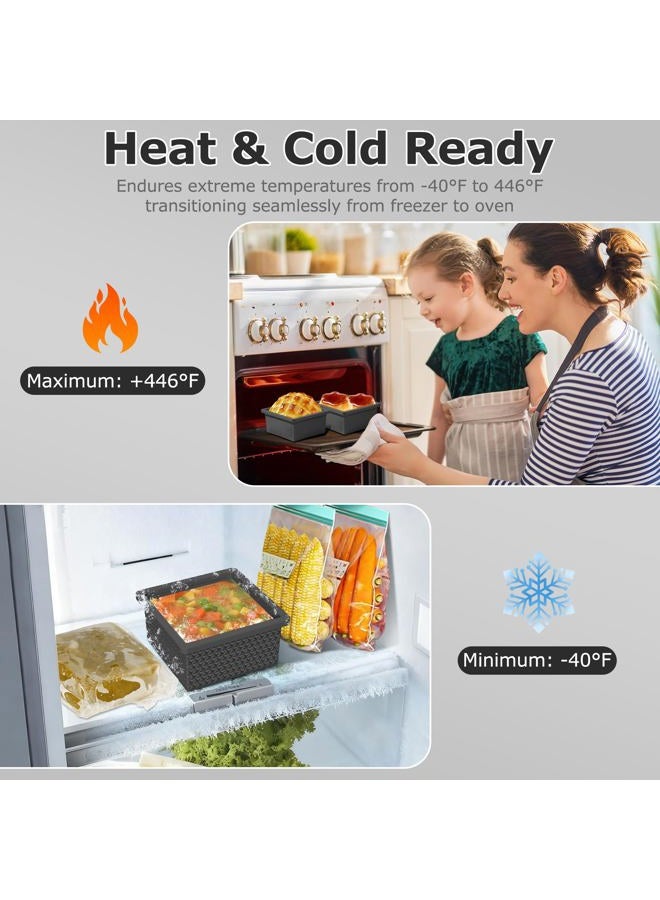 Doasuwish Silicone Freezer Tray with Lid-Stackable Soup Freezer Container Molds,2-Cup Ice Cube Trays for Perfect Portion Control,Food Storage & Meal Prep,Oven & Dishwasher Safe-4 Pack - Image 5