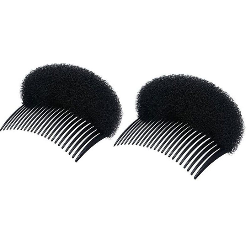 2Pcs Charming Bump It Up Volume Inserts Hair Comb Do Beehive Hair Styler Insert Tool Hair Base Styling Accessories for Women Girls Black