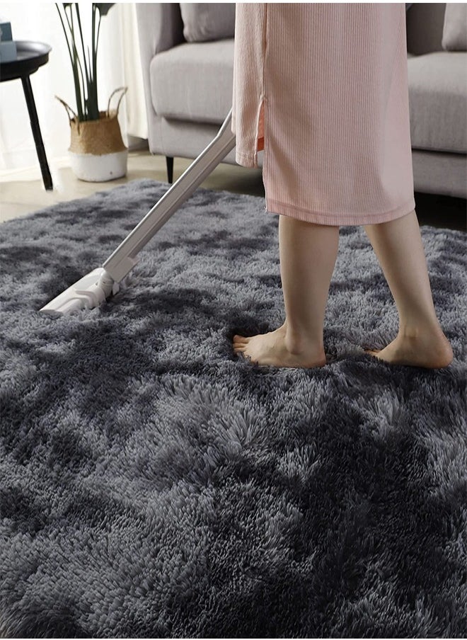 Generic - Area Rugs  Tie Dye Super Soft Fluffy Non-Slip Plush Carpet  Modern Plush Carpet For Kids Room Large Area Rugs Nursery Room Bedroom  Living Room (Dark Grey) - Image 1