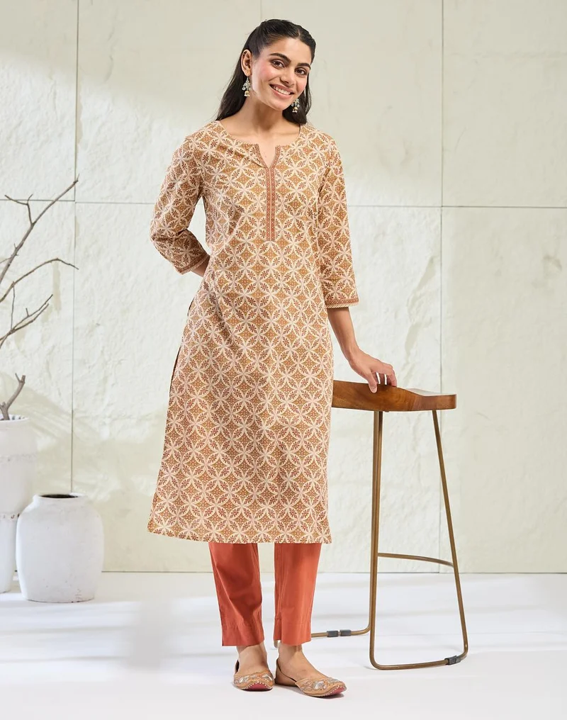 Avni Natural Cotton Printed Kurta & Pant Set