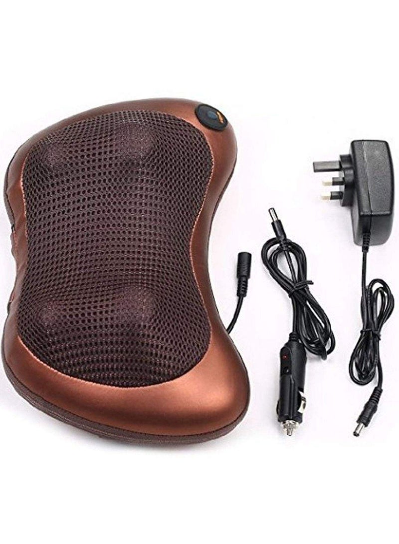 Generic Electronic Massage Pillow Massager Cushion Car Home Kneading Massage Pillow for Muscle Relaxation with Ac Adaptor Corded Electric Heat Pillow Deep Kneading Relax Pain Pillow (Brown)  - Image 2