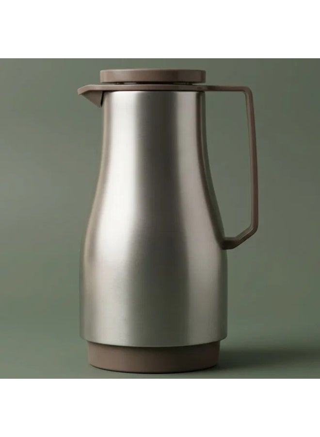 helios Thermos, 0.6 Liter, Glass Interior - Silver Cappuccino - Image 1