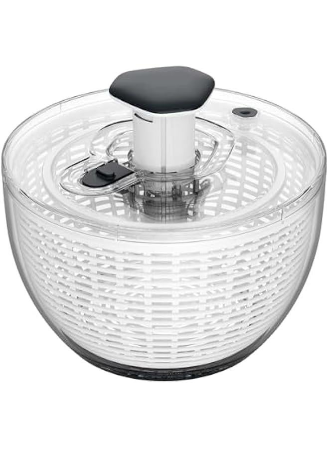 هوكور مجفف سلطة دوار من توريسيك، خلاط سلطة كبير سهل الضغط بيد واحدة مع زر ضغط مريح وقابل للسحب وزر فرامل للخضر والاعشاب والتوت والفواكه، 6.3 كوارت - Image 1