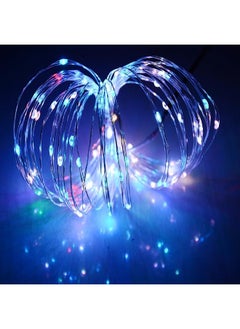 إيروريكس سلسلة إضاءة متعددة الألوان Rgb بطول 16.5 قدم و5 أمتار و50 مصباح LED لتزيين المهرجانات، سلك إضاءة يعمل بالبطارية على Rgb  - Image 2