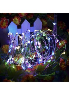 إيروريكس سلسلة إضاءة متعددة الألوان Rgb بطول 16.5 قدم و5 أمتار و50 مصباح LED لتزيين المهرجانات، سلك إضاءة يعمل بالبطارية على Rgb  - Image 3