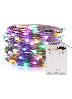 إيروريكس سلسلة إضاءة متعددة الألوان Rgb بطول 16.5 قدم و5 أمتار و50 مصباح LED لتزيين المهرجانات، سلك إضاءة يعمل بالبطارية على Rgb  - Image 1