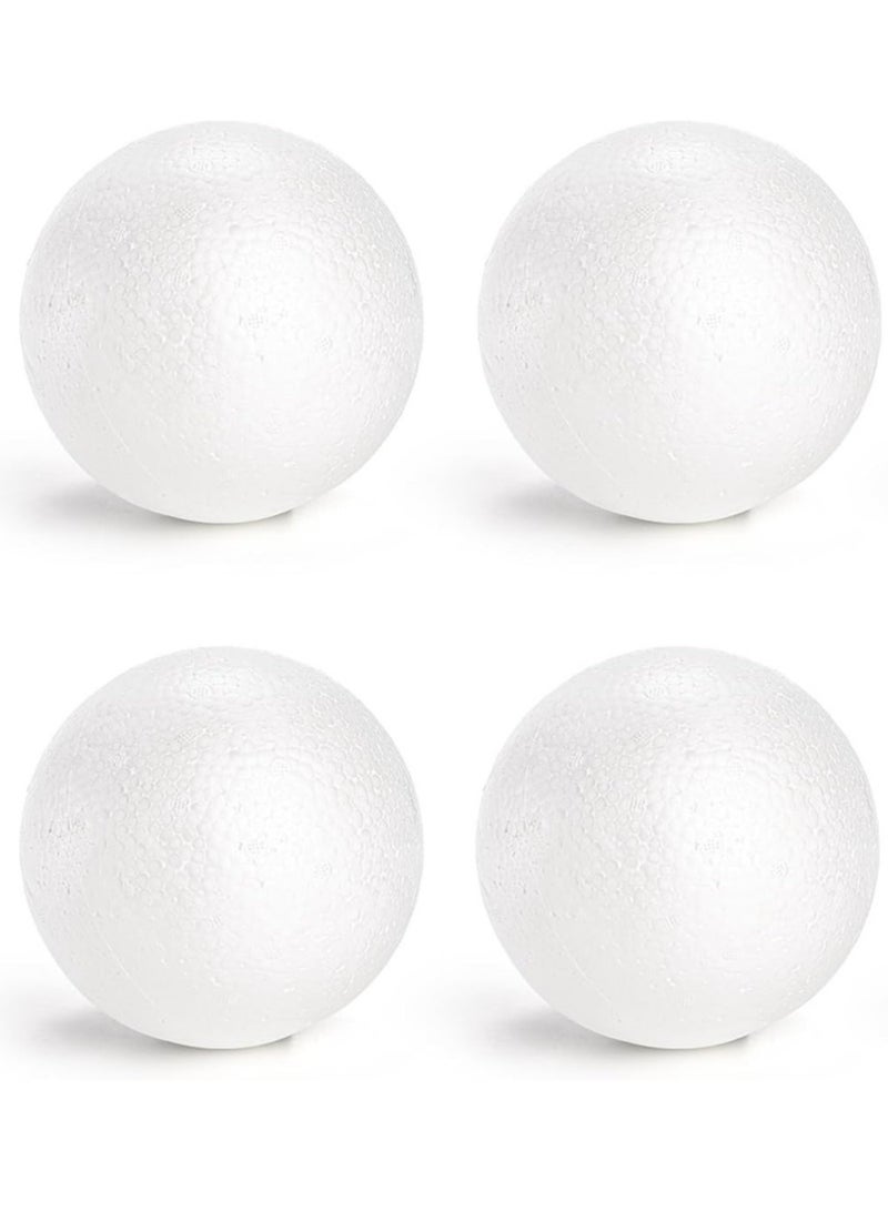 كرافت ماجيك كرات رغوة بيضاء مقاس 6 بوصات للحرف اليدوية - عبوة من 4 كرات من البوليسترين لمشاريع DIY والحلي والنماذج المدرسية والأنشطة الفنية - Image 1