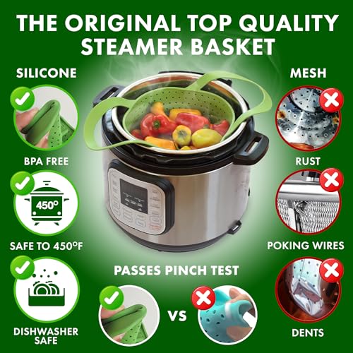 Avokado Silicone Steamer Basket for 6qt Instant Pot [3qt, 8qt avail], Ninja Foodi, Other Pressure Cookers - 100% Food Safe, BPA-Free, Dishwasher Safe Collapsible Vegetable Steamer Basket & Strainer - Image 2