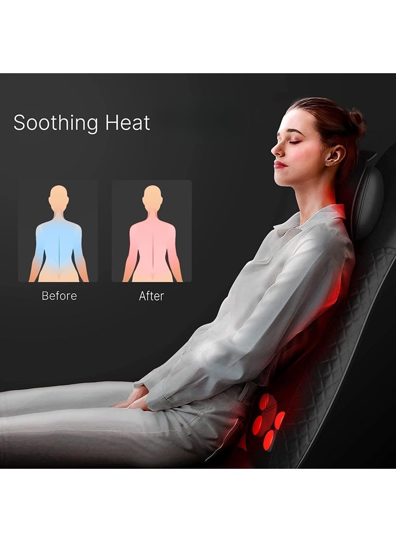 KRLZ KRLZ Massage Chair Adjustable Shiatsu Kneading Folding Seat Vibration Home Office Portable Back Massager with Heat Function  - Image 4