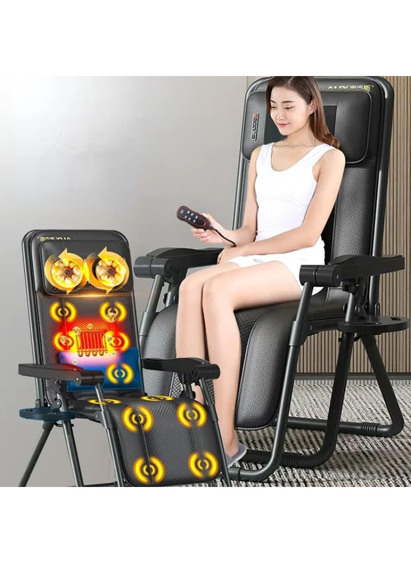 KRLZ KRLZ Massage Chair Adjustable Shiatsu Kneading Folding Seat Vibration Home Office Portable Back Massager with Heat Function  - Image 1