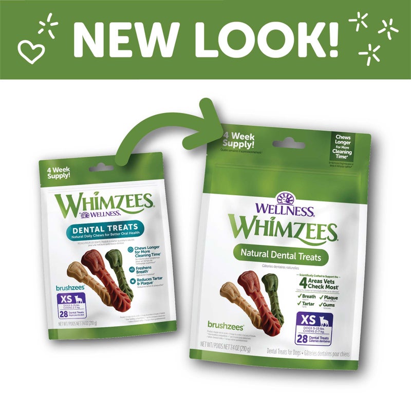WHIMZEES علاجات الأسنان اليومية للكلاب من ويمزي، علكة طبيعية، حجم صغير جداً، (28 قطعة) - Image 3