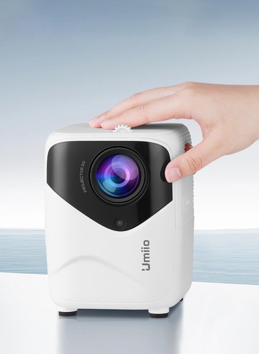 Umiio Q1 Portable Video Laser Projector 2.4/5G WiFi Bluetooth Quadrangle Trapezoid 0.8-5M Projection Distance 1920 * 1080 Resolution Android Projector For Movie Music TV Game Casting with Tripod