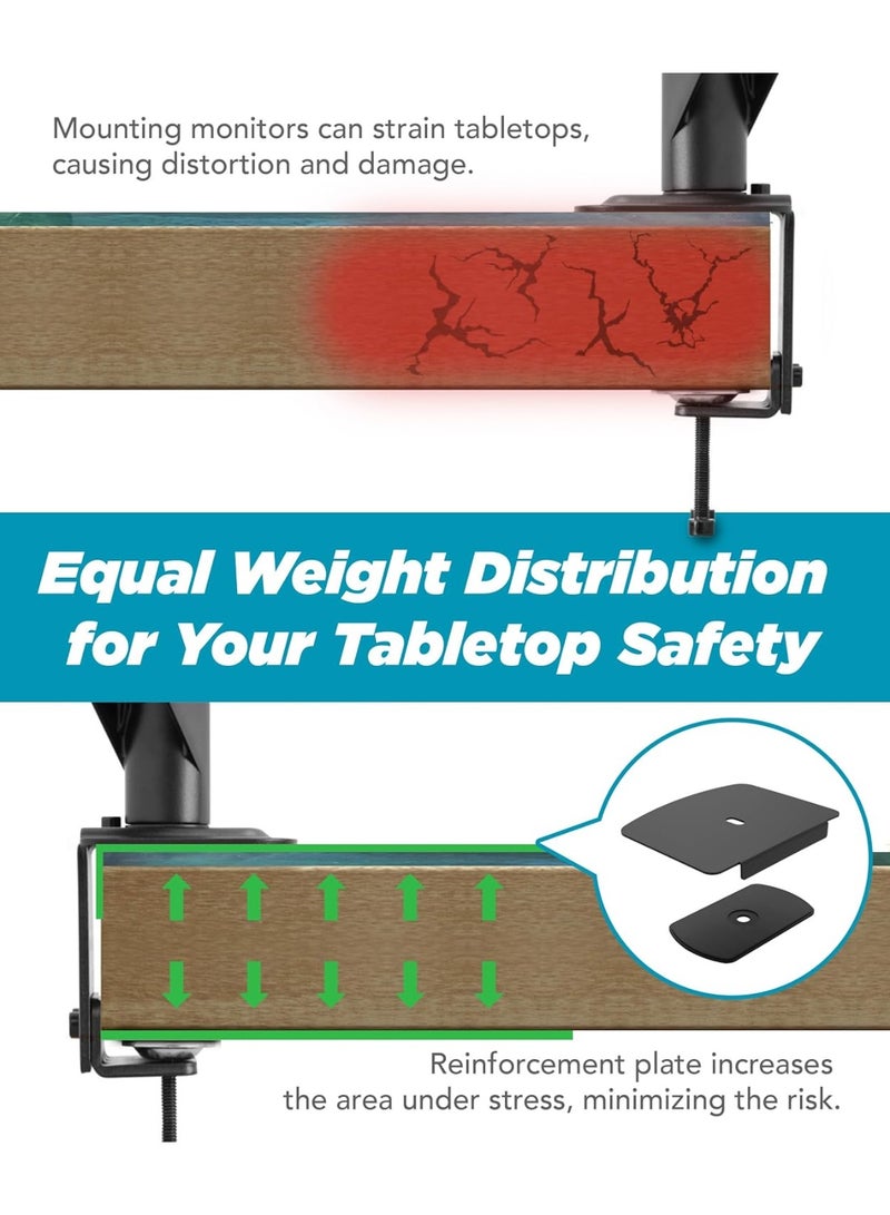 ULTRARM Steel Monitor Mount Reinforcement Plate for Thin, Glass & Other Fragile Tabletop, Steel Bracket Plate Fits Most Monitor Stand Grommet & C-Clamp Monitor Arm Mounts Installation, Black, MAAC-P - Image 4