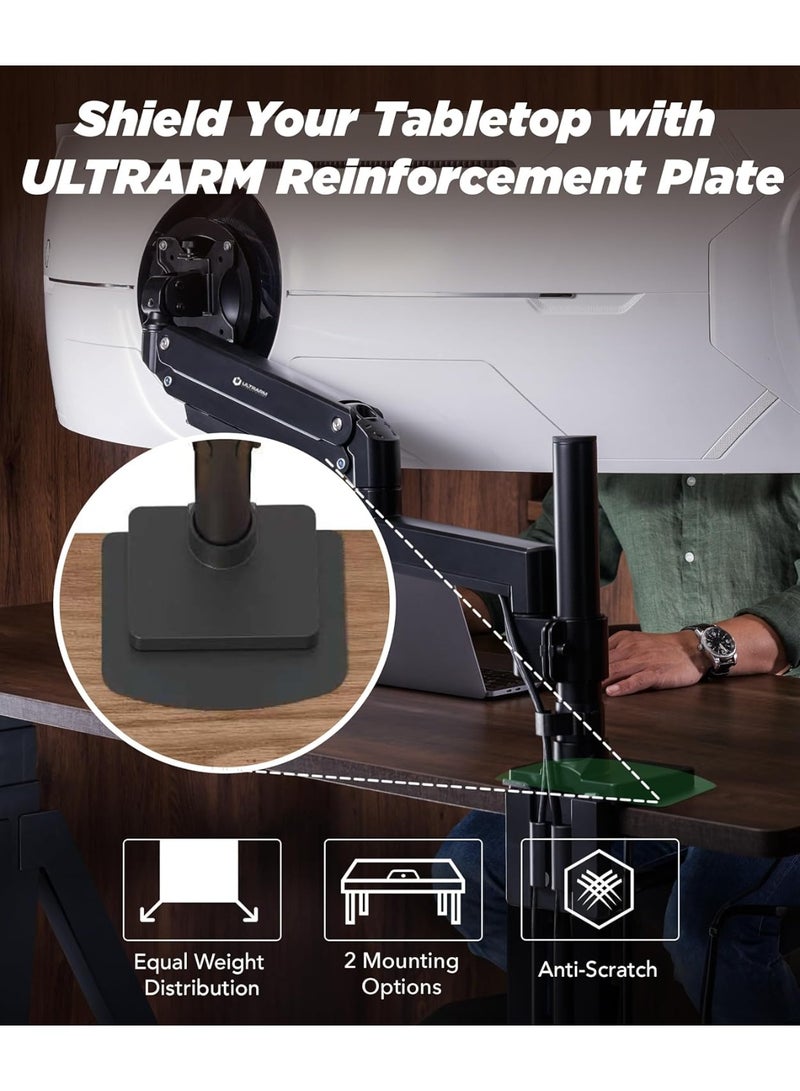 ULTRARM Steel Monitor Mount Reinforcement Plate for Thin, Glass & Other Fragile Tabletop, Steel Bracket Plate Fits Most Monitor Stand Grommet & C-Clamp Monitor Arm Mounts Installation, Black, MAAC-P - Image 5