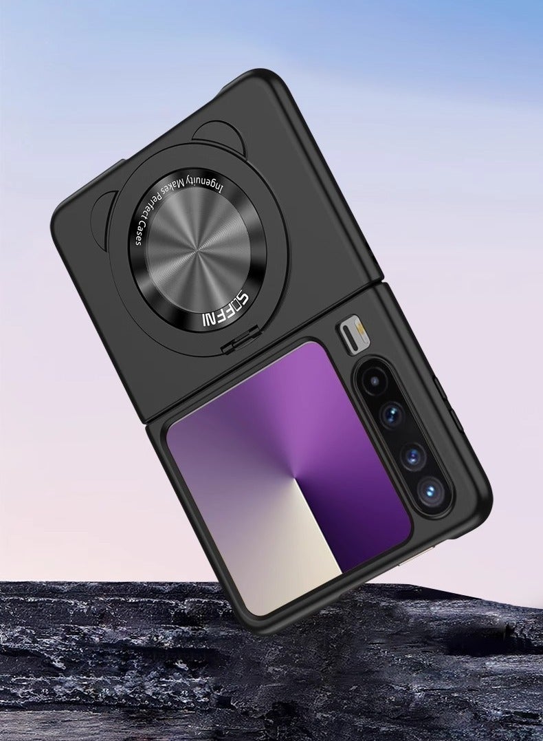 general Huawei PuraX Foldable Slim Phone Case with Rotating Bear Ring Stand fashion Anti-Fall Business Shell - Image 2