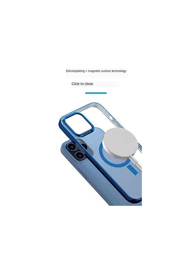 LINJIE - For Iphone 13 Pro Wireless Charging Magnetic Mobile Phone Case Ultra Thin Transparent Tpu Flexible Silicone Protective Cover For Magsafe Charger Drop Resistant Gold - Image 1