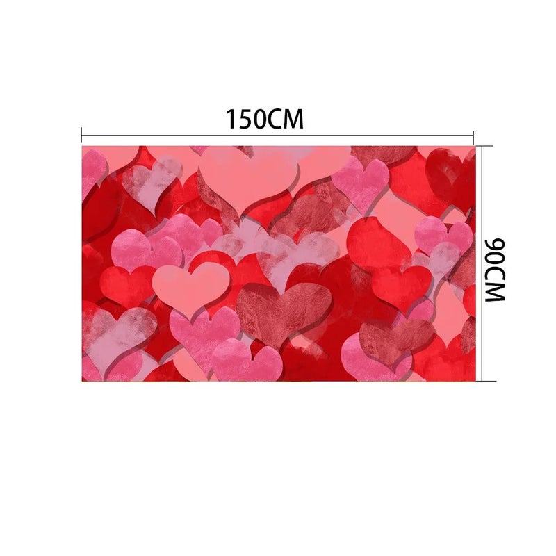 Y&D Vintage Rustic Heart Backdrop 90x150cm Soft Fabric Tablecloth & Table Runner for Valentine's Day Photography, Romantic Photo Background - Image 3