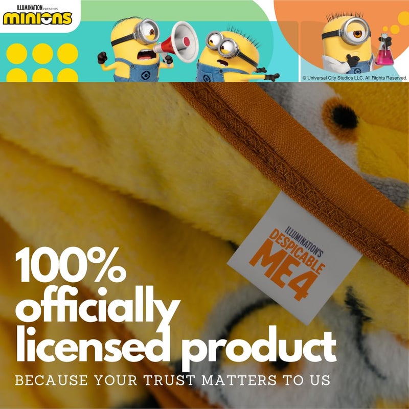 Franco Despicable Me 4 Minions Kids Bedding Super Soft Silk Touch Throw  40 in x 50 in  (Officially Licensed Product) - Image 3
