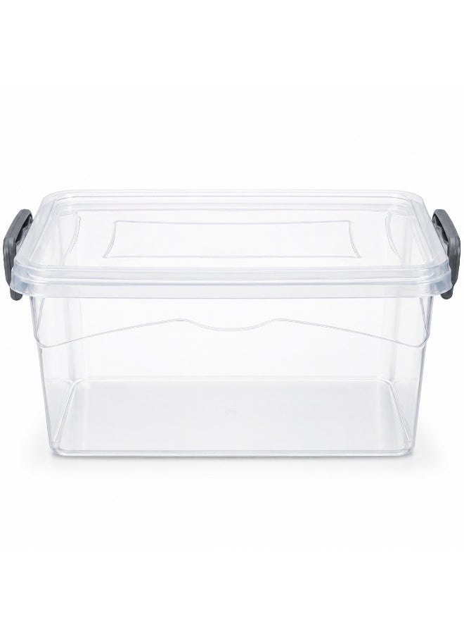 FAVELA 2-liter clear plastic storage container with lid and side lock, versatile for food storage and kitchen and refrigerator organization - Image 1