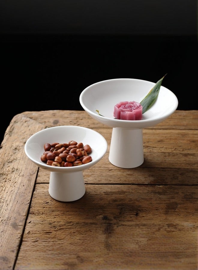 White, 5.9-Inch, Snack and Bread Base Bowl, Decorative Bowls for Dining and Kitchen Countertops, Food Grade Lead Free Glazed Ceramic, Matte White Glaze, Thickened Bowl Bottom Design, Hand Glazed Craftsmanship.  - Image 4