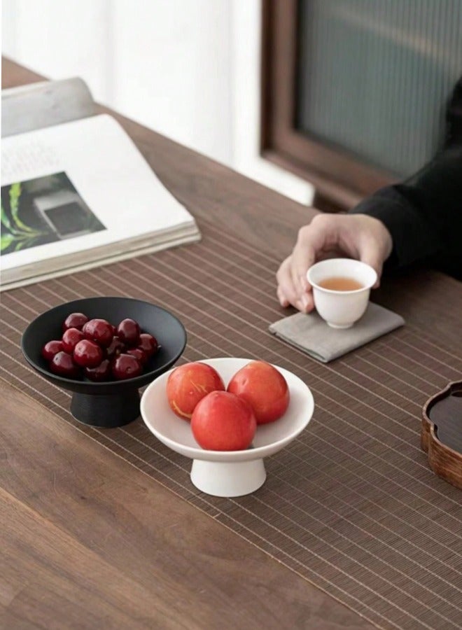 White, 5.9-Inch, Snack and Bread Base Bowl, Decorative Bowls for Dining and Kitchen Countertops, Food Grade Lead Free Glazed Ceramic, Matte White Glaze, Thickened Bowl Bottom Design, Hand Glazed Craftsmanship.  - Image 5