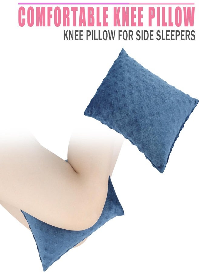 BNRendles Comfortable Padding Knee Pillow for Side Sleepers Leg Support Pillows Hip Replacement Back Pain Relief Pressure off After Surgery between Thighs Joints Side Sleeping Men Women, Minky Dot Denim Blue - Image 4