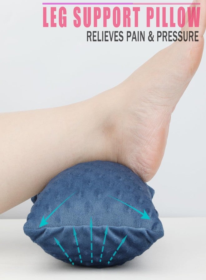 BNRendles Comfortable Padding Knee Pillow for Side Sleepers Leg Support Pillows Hip Replacement Back Pain Relief Pressure off After Surgery between Thighs Joints Side Sleeping Men Women, Minky Dot Denim Blue - Image 3