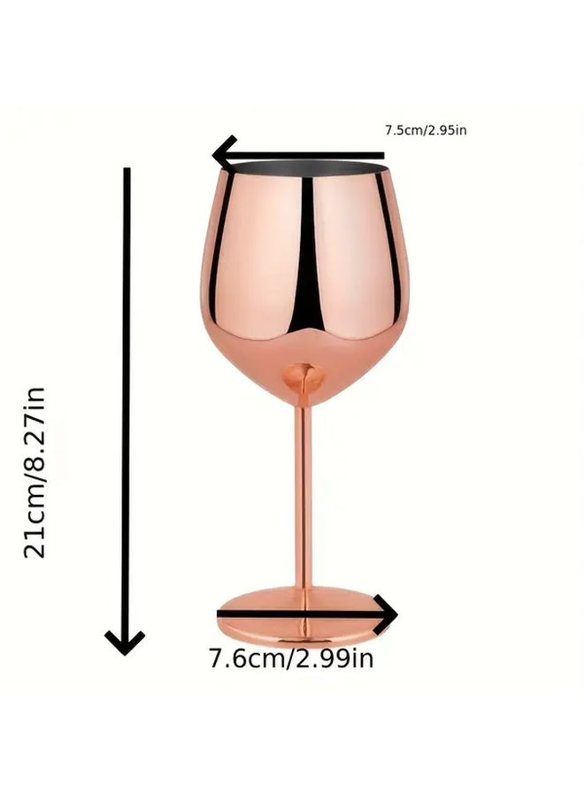 Rose Golden Plated Shatterproof Highball Glass Stainless Steel Copper Crafted Exquisite Texture Durable Wear Resistant Outdoor Picnic Party Elegant Appearance 1pc - Image 3