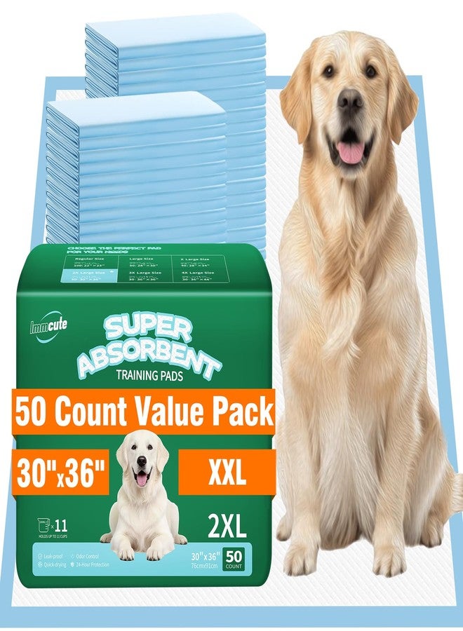 IMMCUTE Dog Pee Pads 30"x36", Training Puppy Pee Pads Super Absorbent(50 Count) - Image 1