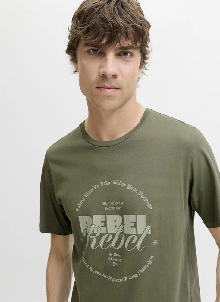 JJ Rebel Bgray  Short Sleeve Crew Neck T-Shirt